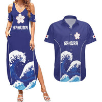 Japan Pacific Rugby Custom Couples Matching Summer Maxi Dress and Hawaiian Shirt Go Sakura Japanese Wave Pattern