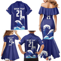 Japan Pacific Rugby Custom Family Matching Mermaid Dress and Hawaiian Shirt Go Sakura Japanese Wave Pattern LT9 - Polynesian Pride