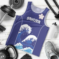 Japan Pacific Rugby Custom Men Tank Top Go Sakura Japanese Wave Pattern