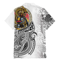 Japanese Samurai Warrior Family Matching Mermaid Dress and Hawaiian Shirt White Polynesian Tattoo Style LT9 - Polynesian Pride