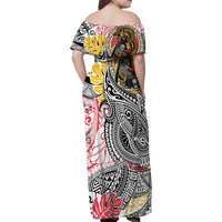 Japanese Samurai Warrior Family Matching Off Shoulder Maxi Dress and Hawaiian Shirt Colorful Polynesian Tattoo Style LT9 - Polynesian Pride