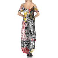 Japanese Samurai Warrior Family Matching Summer Maxi Dress and Hawaiian Shirt Colorful Polynesian Tattoo Style LT9 - Polynesian Pride