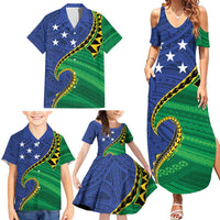 Solomon Islands Independence Day 1978 Personalised Family Matching Summer Maxi Dress and Hawaiian Shirt Polynesian Pattern with Flag Style LT9 - Polynesian Pride