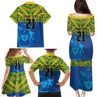 Solomon Islands Rugby Custom Family Matching Puletasi and Hawaiian Shirt Simple Coat of arm Polynesian Pattern LT9 - Polynesian Pride