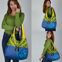 Solomon Islands Rugby Custom Grocery Bag Simple Coat of arm Polynesian Pattern LT9 - Polynesian Pride