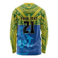 Solomon Islands Rugby Custom Long Sleeve Shirt Simple Coat of arm Polynesian Pattern LT9 - Polynesian Pride