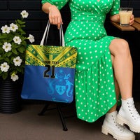 Solomon Islands Rugby Custom Tote Bag Simple Coat of arm Polynesian Pattern - Polynesian Pride