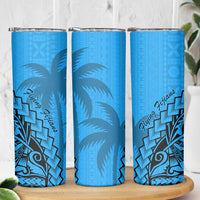 Blue Fiji Rugby Skinny Tumbler Kaiviti Fijian Tribal World Cup LT9 - Polynesian Pride