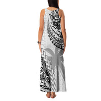 Fiji Rugby Family Matching Tank Maxi Dress and Hawaiian Shirt Kaiviti Fijian Tribal World Cup White LT9 - Polynesian Pride