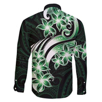 Plumeria Tribal Tattoo Family Matching Short Sleeve Bodycon Dress and Hawaiian Shirt Green Polynesian Pattern LT9 - Polynesian Pride