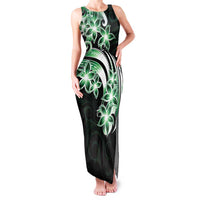 Plumeria Tribal Tattoo Family Matching Tank Maxi Dress and Hawaiian Shirt Green Polynesian Pattern LT9 Mom's Dress Green - Polynesian Pride