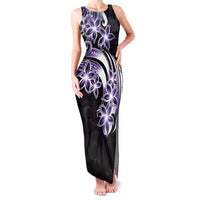 Plumeria Tribal Tattoo Family Matching Tank Maxi Dress and Hawaiian Shirt Purple Polynesian Pattern LT9 Mom's Dress Purple - Polynesian Pride