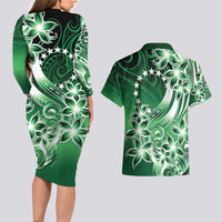 Cook Islands Tattoo Couples Matching Long Sleeve Bodycon Dress and Hawaiian Shirt Plumeria Polynesian Pattern LT9 - Polynesian Pride