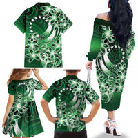 Cook Islands Tattoo Family Matching Off The Shoulder Long Sleeve Dress and Hawaiian Shirt Plumeria Polynesian Pattern LT9 - Polynesian Pride