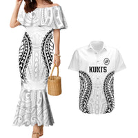 World Rugby Cook Islands Couples Matching Mermaid Dress and Hawaiian Shirt Kukis Make History LT9 White - Polynesian Pride