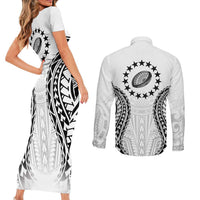 World Rugby Cook Islands Couples Matching Short Sleeve Bodycon Dress and Long Sleeve Button Shirt Kukis Make History LT9 - Polynesian Pride