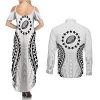 World Rugby Cook Islands Couples Matching Summer Maxi Dress and Long Sleeve Button Shirt Kukis Make History - Polynesian Pride