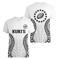 World Rugby Cook Islands Women V-Neck T-Shirt Kukis Make History - Polynesian Pride