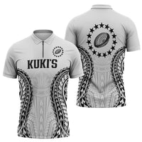 World Rugby Cook Islands Zipper Polo Shirt Kukis Make History - Polynesian Pride