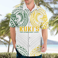 World Rugby Cook Islands Hawaiian Shirt White Polynesian Tribal Pattern - Polynesian Pride