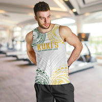World Rugby Cook Islands Men Tank Top White Polynesian Tribal Pattern - Polynesian Pride