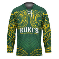 World Rugby Cook Islands Hockey Jersey Green Polynesian Tribal Pattern - Polynesian Pride