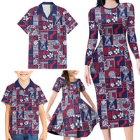 Guam Felis Pasgua Family Matching Long Sleeve Bodycon Dress and Hawaiian Shirt Pacific Patchwork Xmas Vibes LT9 - Polynesian Pride
