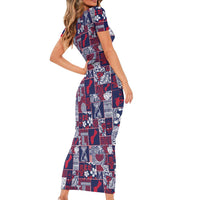 Guam Felis Pasgua Family Matching Short Sleeve Bodycon Dress and Hawaiian Shirt Pacific Patchwork Xmas Vibes LT9 - Polynesian Pride