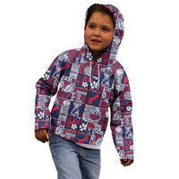Guam Felis Pasgua Kid Hoodie Pacific Patchwork Xmas Vibes - Polynesian Pride