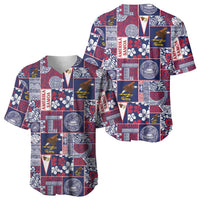 Manuia le Kerisimasi American Samoa Baseball Jersey Pacific Patchwork Xmas Vibes - Polynesian Pride