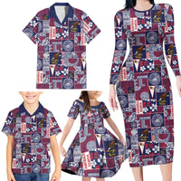 Manuia le Kerisimasi American Samoa Family Matching Long Sleeve Bodycon Dress and Hawaiian Shirt Pacific Patchwork Xmas Vibes LT9 - Polynesian Pride