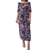 Manuia le Kerisimasi American Samoa Family Matching Puletasi and Hawaiian Shirt Pacific Patchwork Xmas Vibes LT9 Mom's Dress Blue - Polynesian Pride