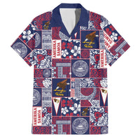 Manuia le Kerisimasi American Samoa Family Matching Tank Maxi Dress and Hawaiian Shirt Pacific Patchwork Xmas Vibes LT9 Dad's Shirt - Short Sleeve Blue - Polynesian Pride