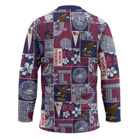 Manuia le Kerisimasi American Samoa Hockey Jersey Pacific Patchwork Xmas Vibes - Polynesian Pride