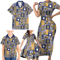 Ekamawir omo Nauru Family Matching Short Sleeve Bodycon Dress and Hawaiian Shirt Pacific Patchwork Xmas Vibes LT9 - Polynesian Pride