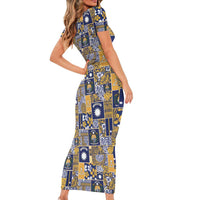 Ekamawir omo Nauru Family Matching Short Sleeve Bodycon Dress and Hawaiian Shirt Pacific Patchwork Xmas Vibes LT9 - Polynesian Pride