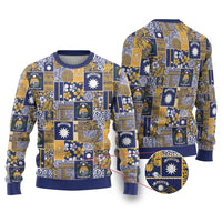 Ekamawir omo Nauru Ugly Christmas Sweater Pacific Patchwork Xmas Vibes - Polynesian Pride
