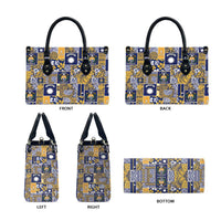 Ekamawir omo Nauru Leather Bag Pacific Patchwork Xmas Vibes - Polynesian Pride