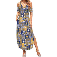 Ekamawir omo Nauru Summer Maxi Dress Pacific Patchwork Xmas Vibes - Polynesian Pride