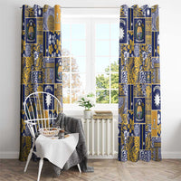 Ekamawir omo Nauru Window Curtain Pacific Patchwork Xmas Vibes - Polynesian Pride