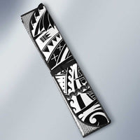 New Zealand Black Fern Custom Auto Sun Shade Maori Tukutuku Black-white Motif LT9 - Polynesian Pride