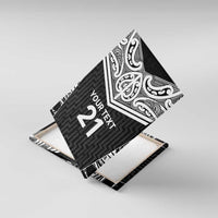 New Zealand Black Fern Custom Canvas Wall Art Maori Tukutuku Black-white Motif LT9 With Frame White - Polynesian Pride