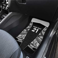 New Zealand Black Fern Custom Car Mats Maori Tukutuku Black-white Motif LT9 - Polynesian Pride