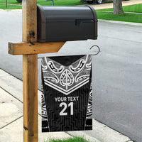 New Zealand Black Fern Custom Garden Flag Maori Tukutuku Black-white Motif LT9 - Polynesian Pride
