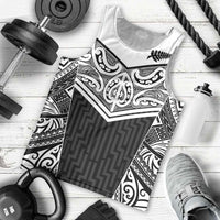 New Zealand Black Fern Custom Men Tank Top Maori Tukutuku Black-white Motif