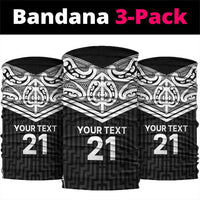 New Zealand Black Fern Custom Neck Gaiter Maori Tukutuku Black-white Motif LT9 package One Size: 25*50cm White - Polynesian Pride