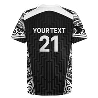 New Zealand Black Fern Custom Rugby Jersey Maori Tukutuku Black-white Motif LT9 - Polynesian Pride