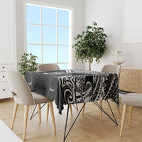 New Zealand Black Fern Custom Tablecloth Maori Tukutuku Black-white Motif LT9 - Polynesian Pride