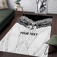 New Zealand Koru Fern Custom Area Rug Simple Taniko Motif