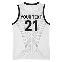 New Zealand Koru Fern Custom Basketball Jersey Simple Taniko Motif LT9 - Polynesian Pride